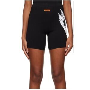 HERON PRESTON Women Black Flaming Skull Cycling Shorts Size Large see pictures